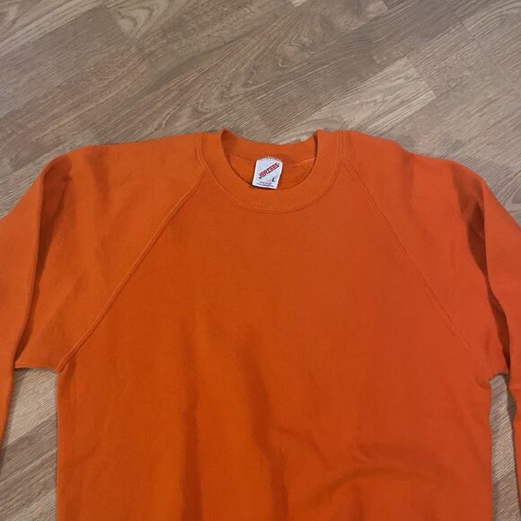 Vintage 90s JERZEES USA MADE Sweater Orange Size large - Picture 4 of 7